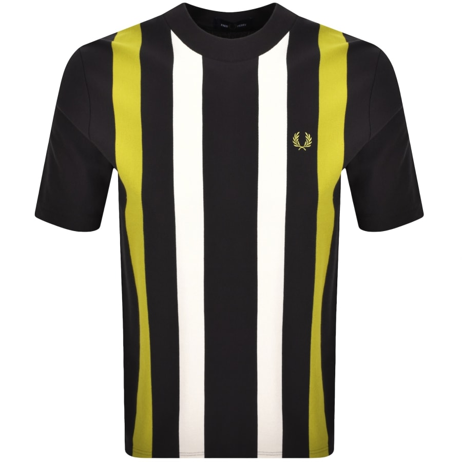 Image number 1 for Fred Perry Vertical Stripe T Shirt Anchor Grey