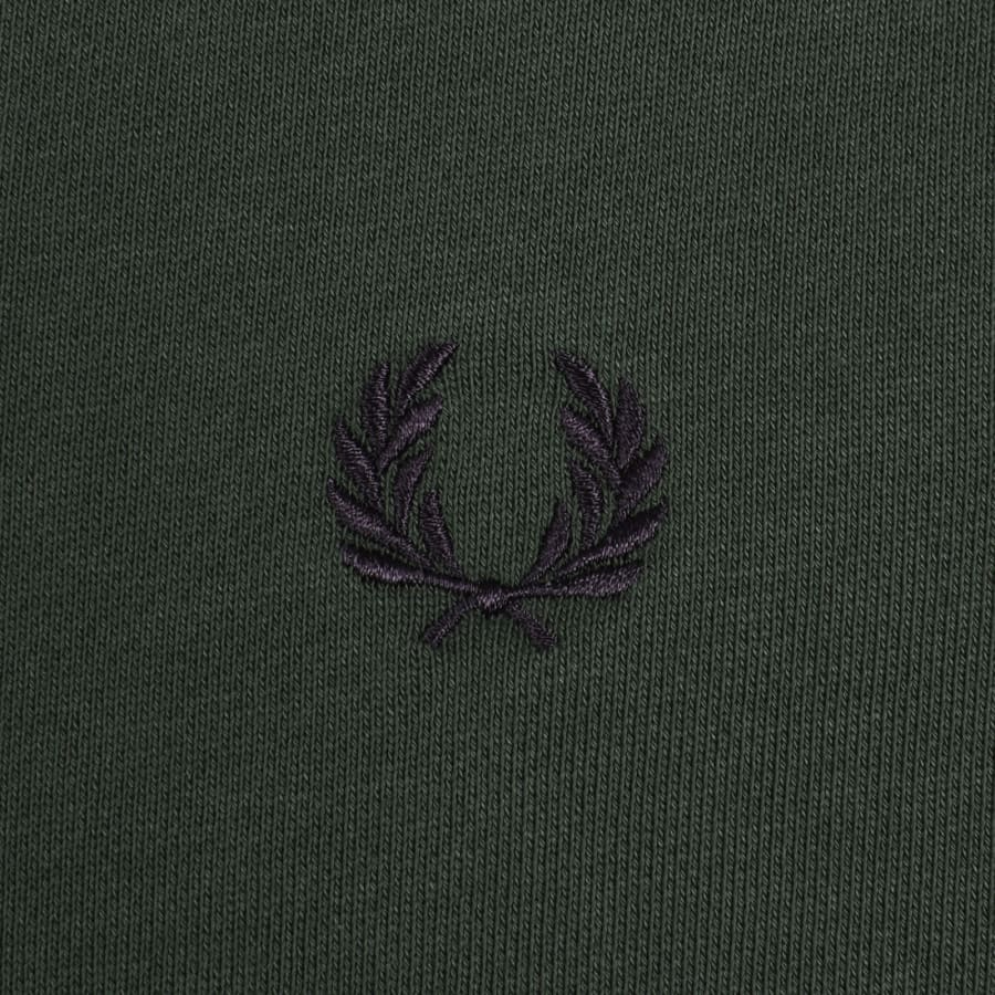 Image number 3 for Fred Perry Half Zip Sweatshirt Court Green