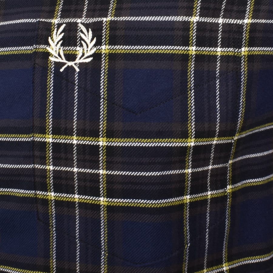 Image number 3 for Fred Perry Tartan Twill Shirt French Navy