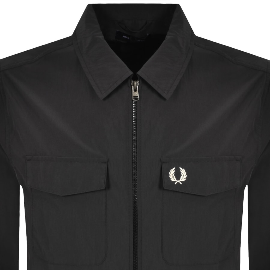 Image number 2 for Fred Perry Zip Pocket Overshirt Anchor Grey