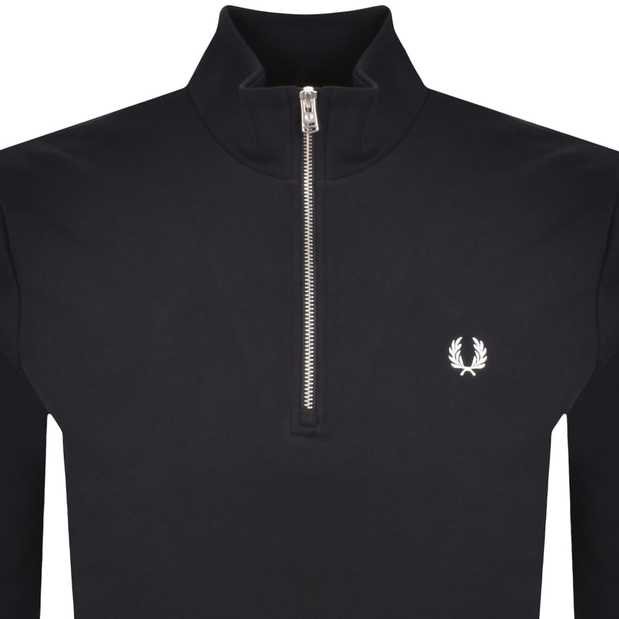 Image number 2 for Fred Perry Half Zip Sweatshirt Navy