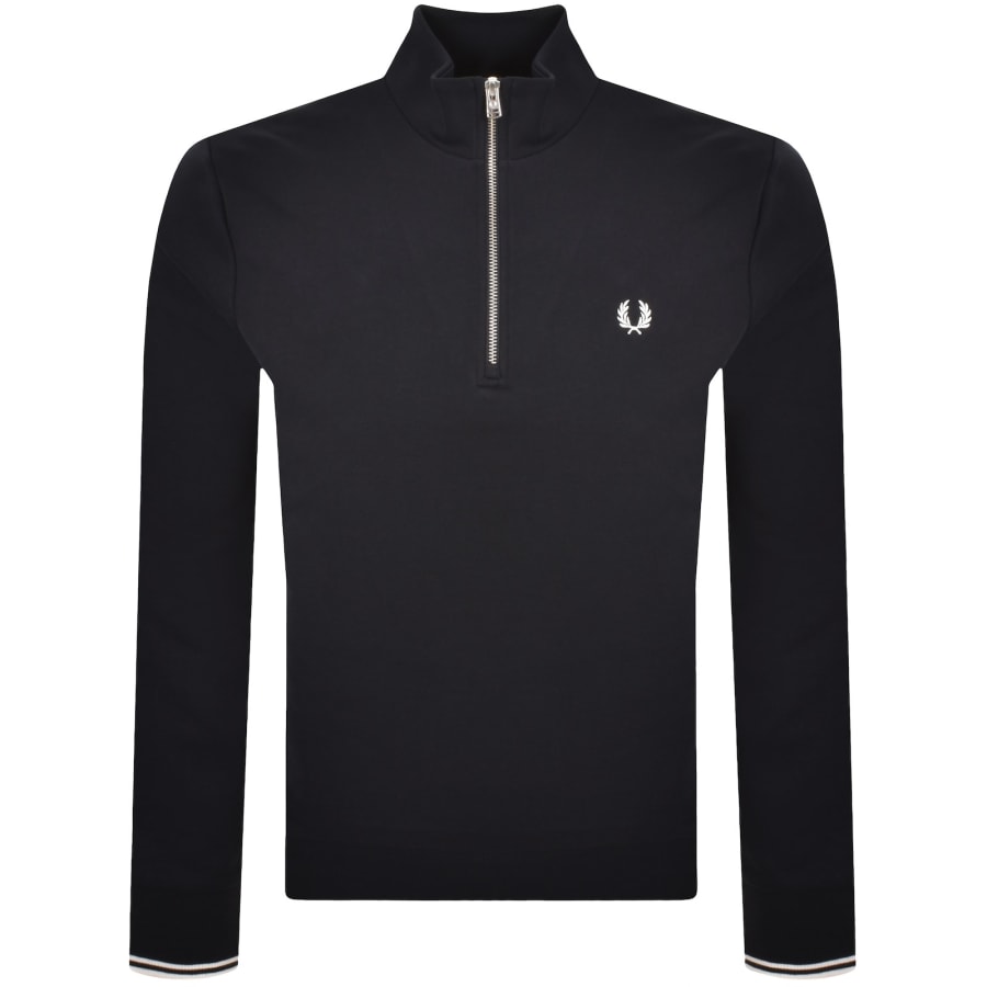 Image number 1 for Fred Perry Half Zip Sweatshirt Navy