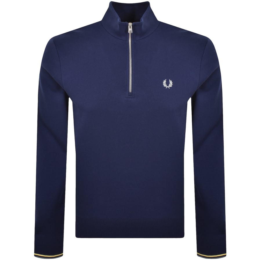 Image number 1 for Fred Perry Half Zip Sweatshirt French Navy
