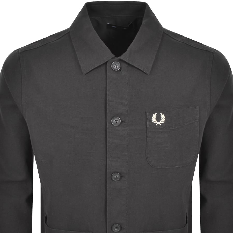 Image number 2 for Fred Perry Canvas Overshirt Anchor Grey