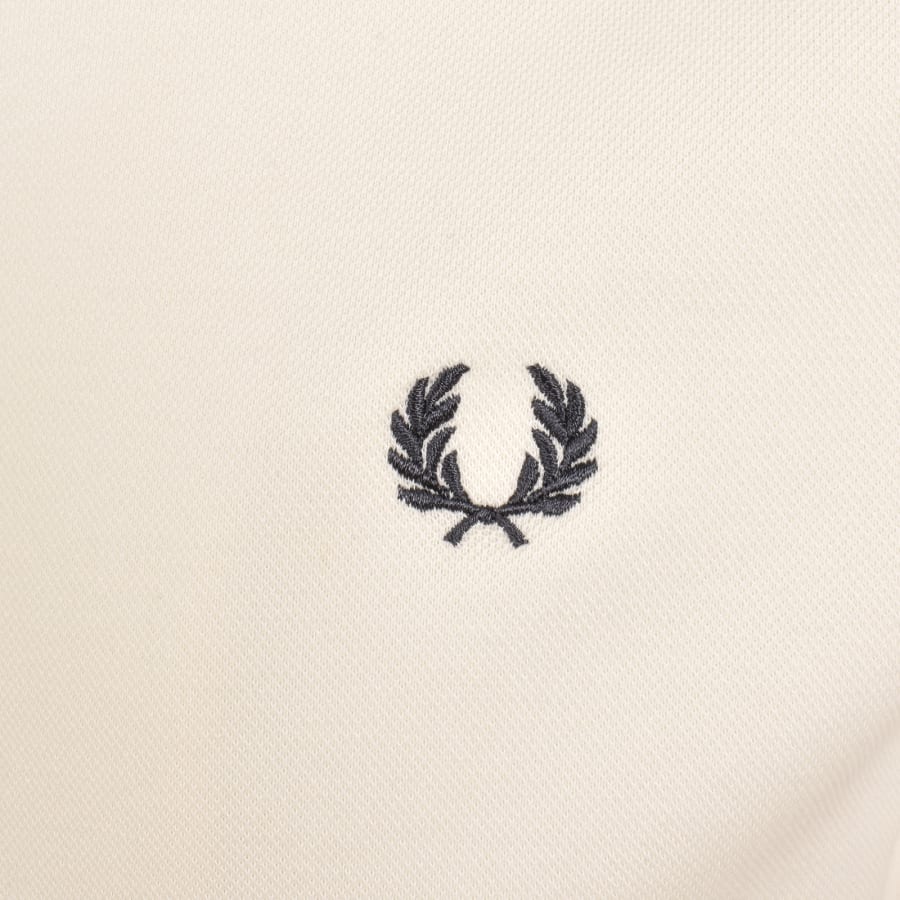 Image number 3 for Fred Perry Zip Through Collared Sweatshirt Ecru