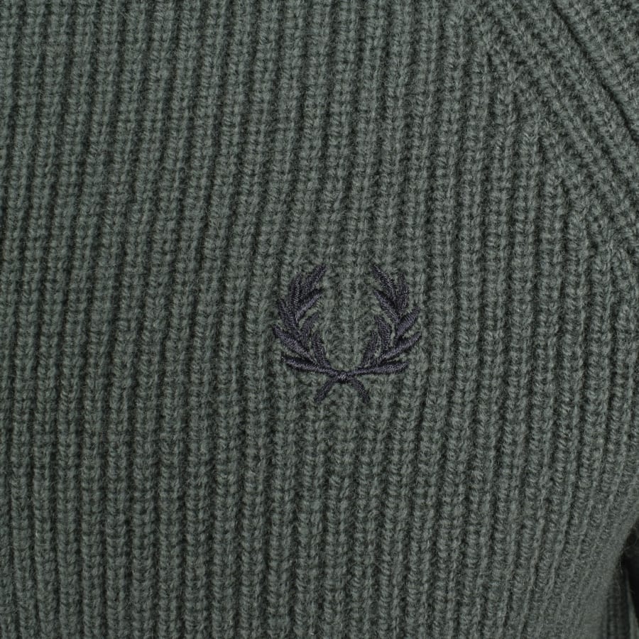 Image number 3 for Fred Perry Lambswool Jumper Court Green