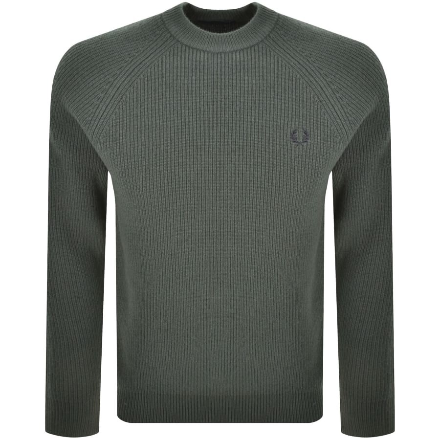 Image number 1 for Fred Perry Lambswool Jumper Court Green