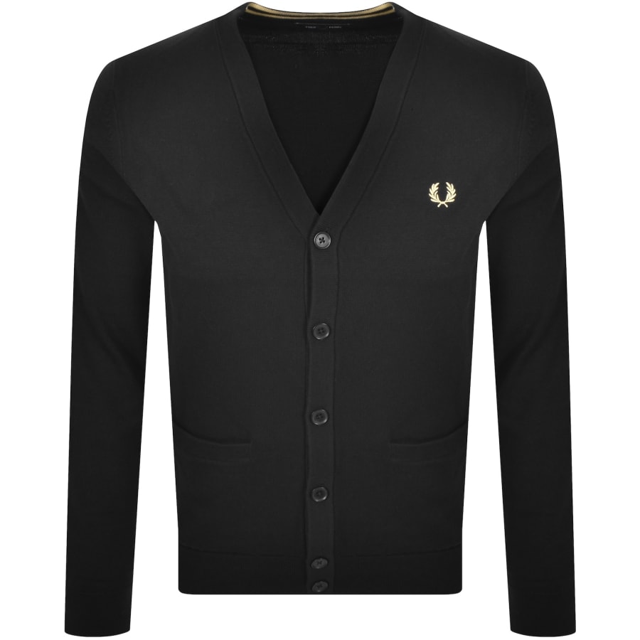 Image number 1 for Fred Perry Classic Knit Cardigan Black