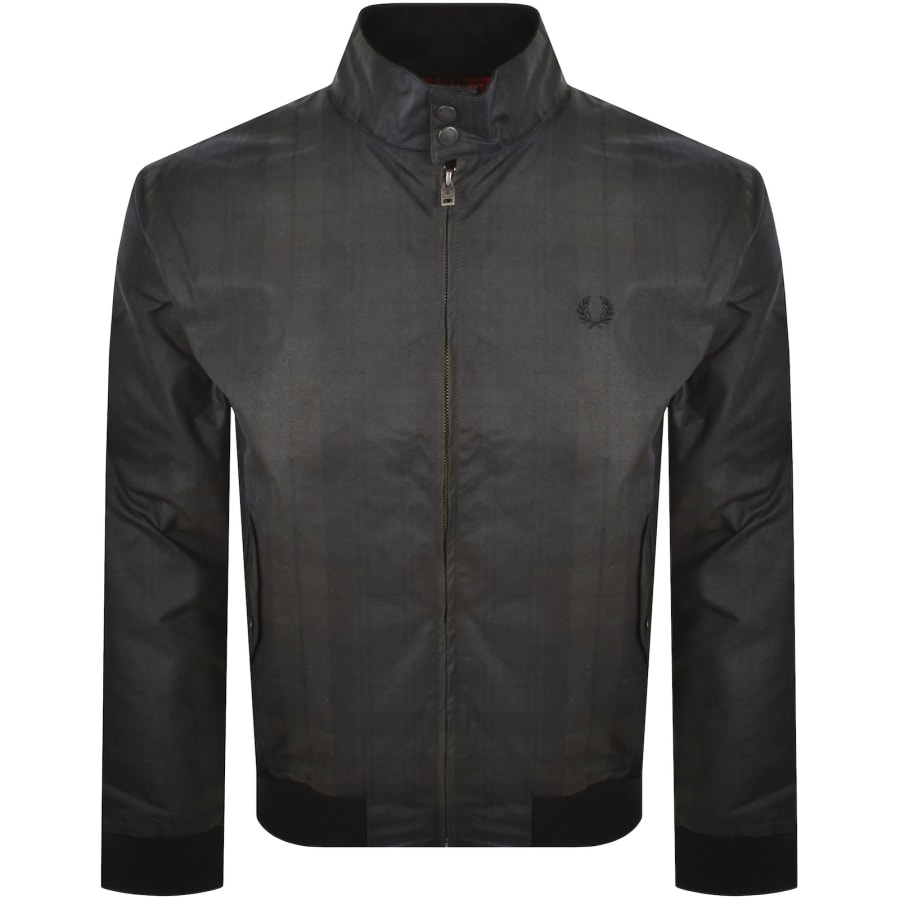 Image number 1 for Fred Perry Tartan Harrington Jacket Black