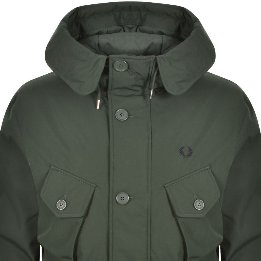 Image number 2 for Fred Perry Puffer Jacket Court Green