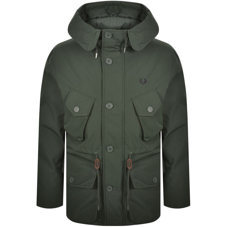 Image number 1 for Fred Perry Puffer Jacket Court Green