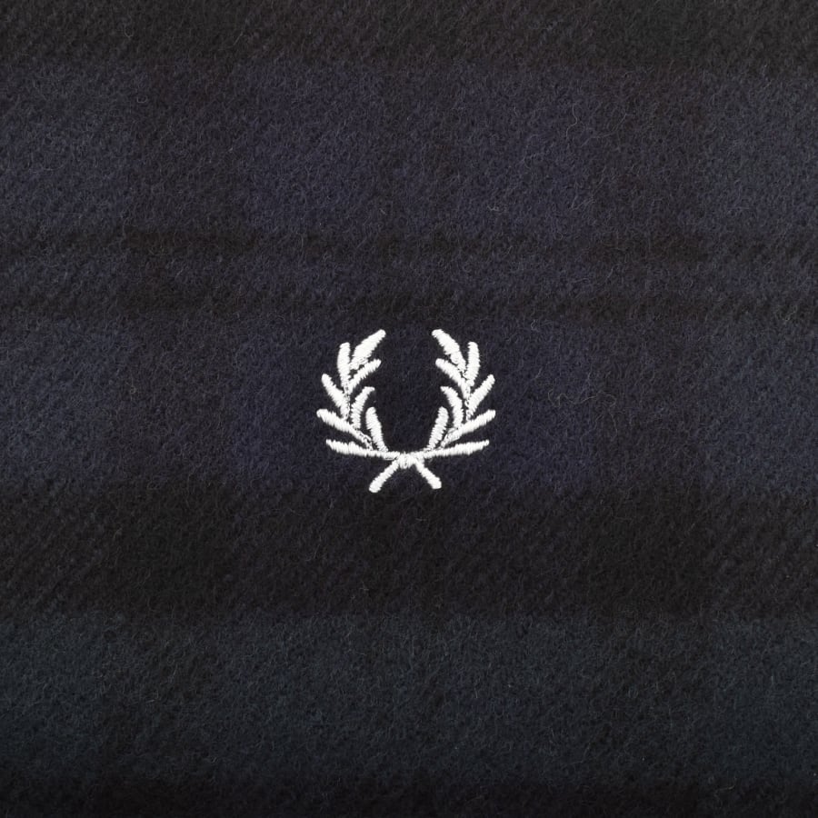 Image number 3 for Fred Perry Lambswool Tartan Scarf Black