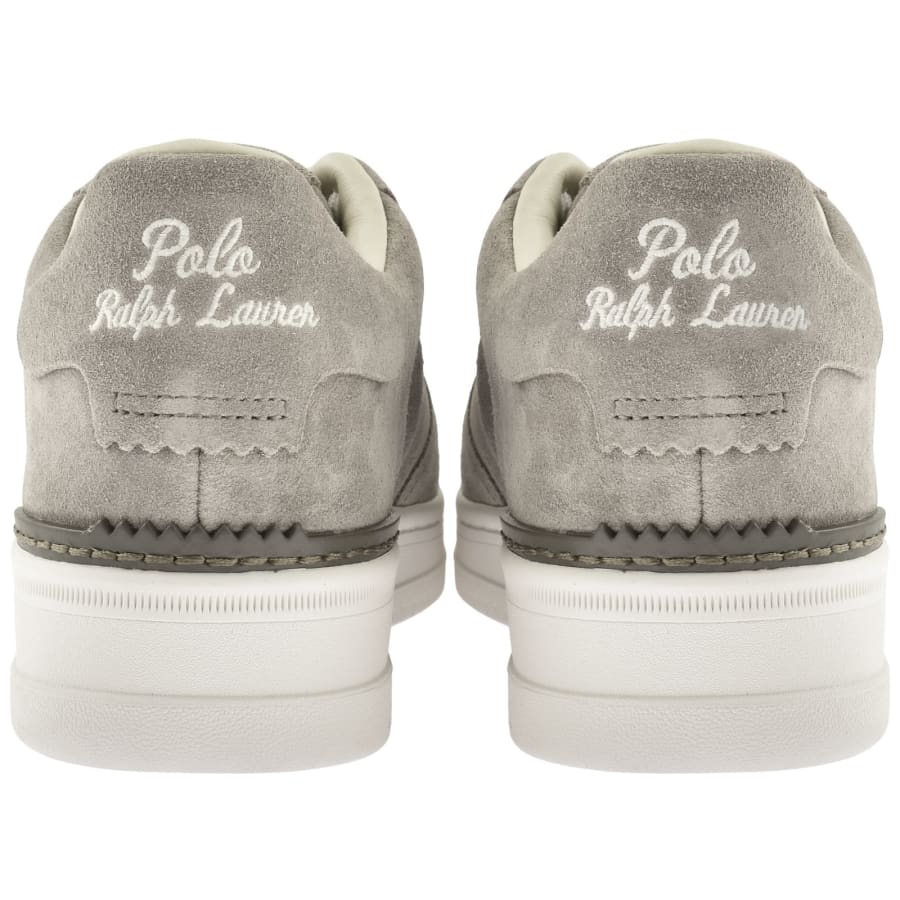 Image number 2 for Ralph Lauren Masters Court Trainers Earth Grey