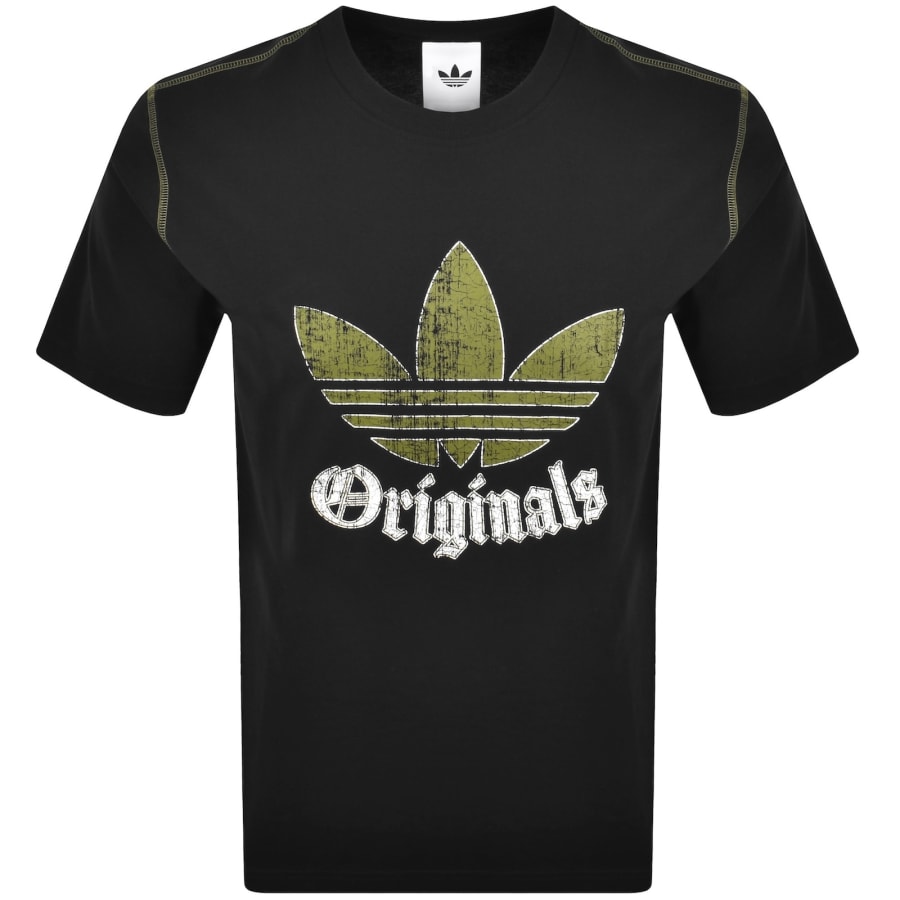 Image number 1 for adidas Originals Trefoil Graphic T Shirt Black