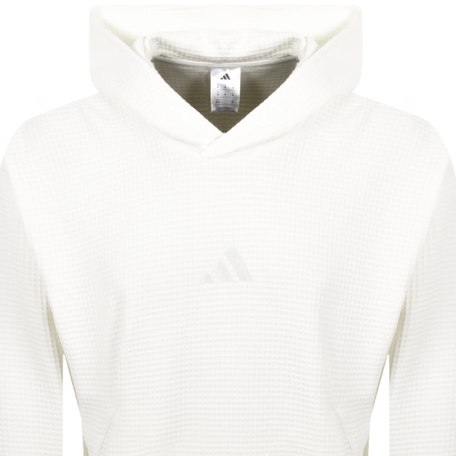 Image number 2 for adidas Sportswear Waffle Knit Hoodie Off White