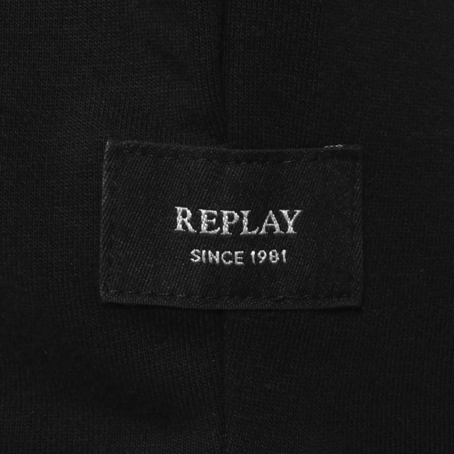 Image number 5 for Replay Fleece Hoodie Black