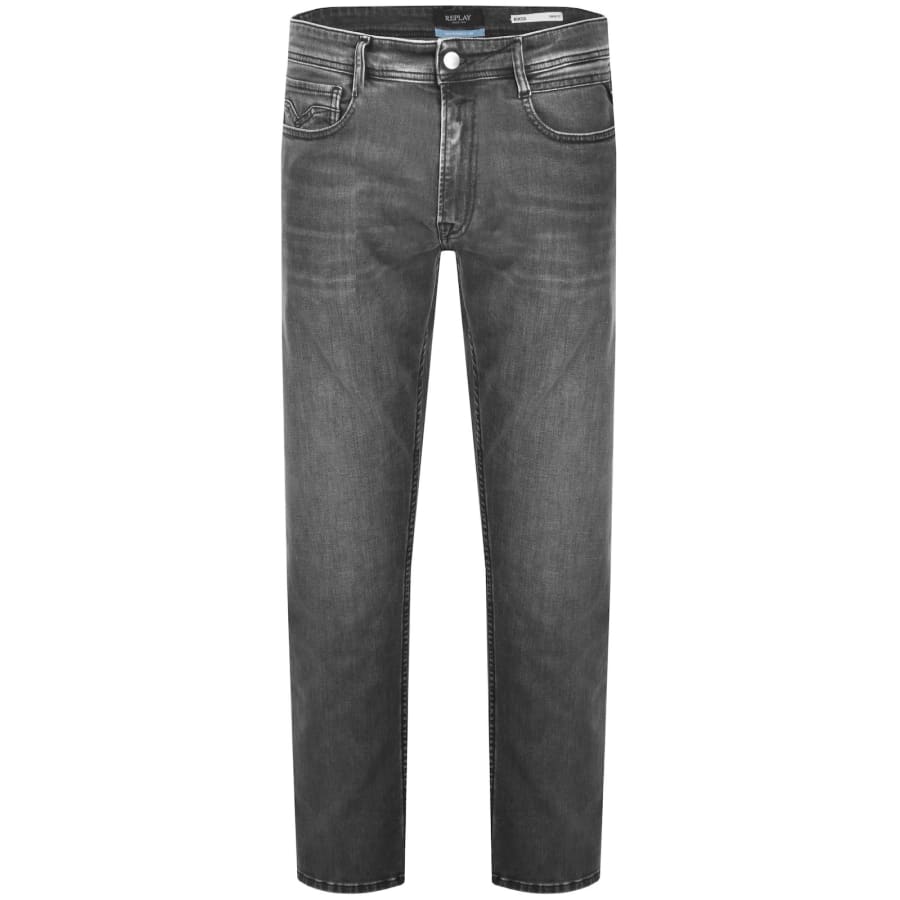Image number 2 for Replay Comfort Fit Rocco Jeans Mid Wash Grey