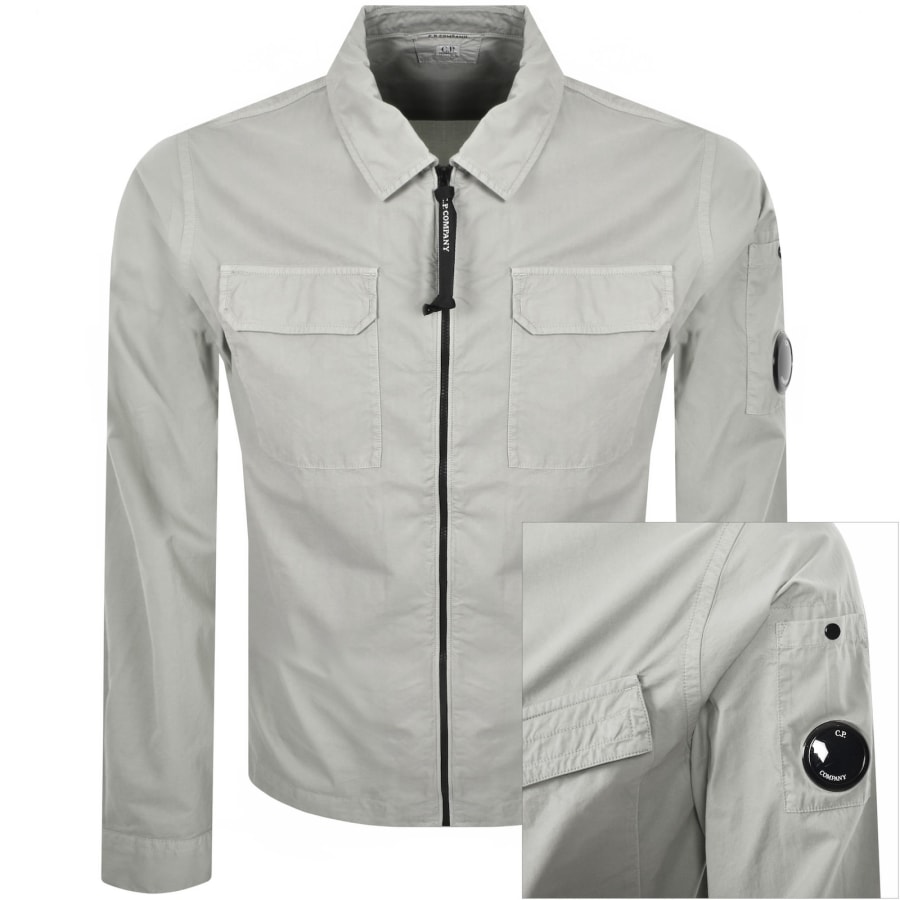 Image number 1 for CP Company Gabardine Overshirt Grey
