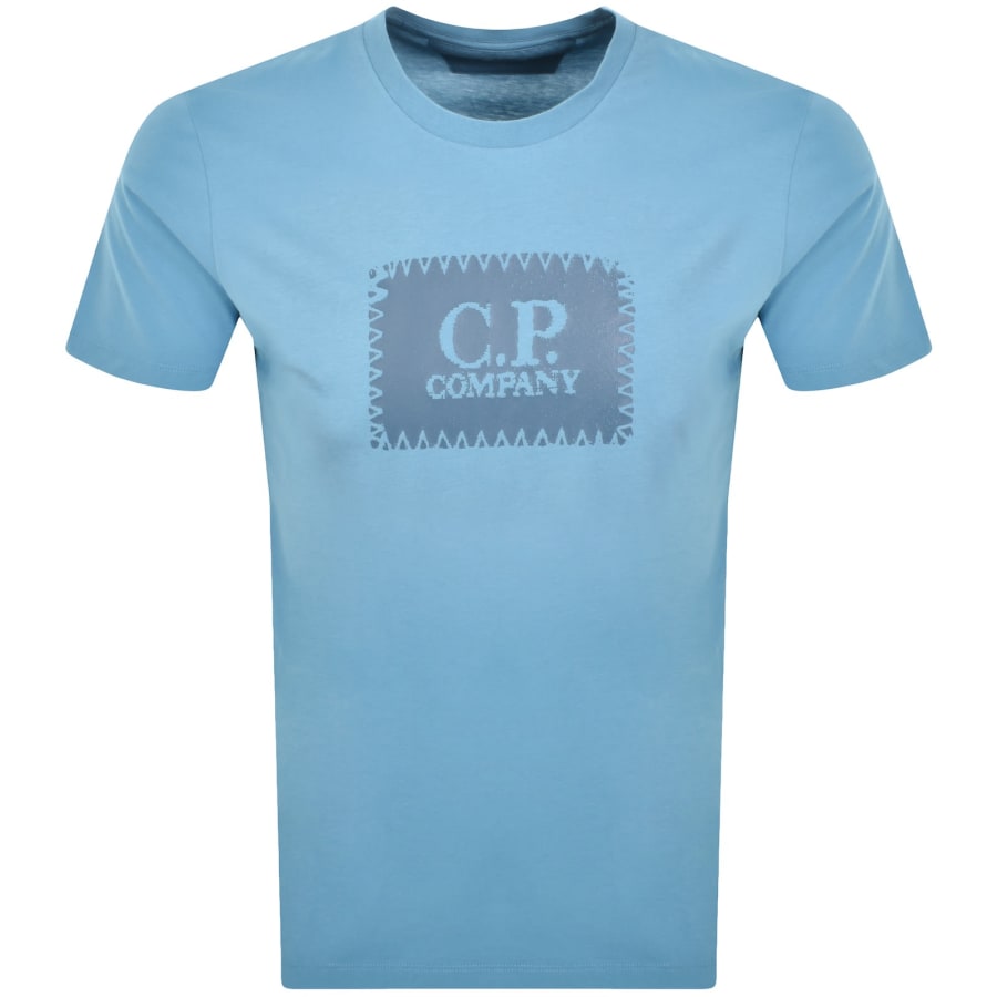 Image number 1 for CP Company Logo T Shirt Aegean Blue