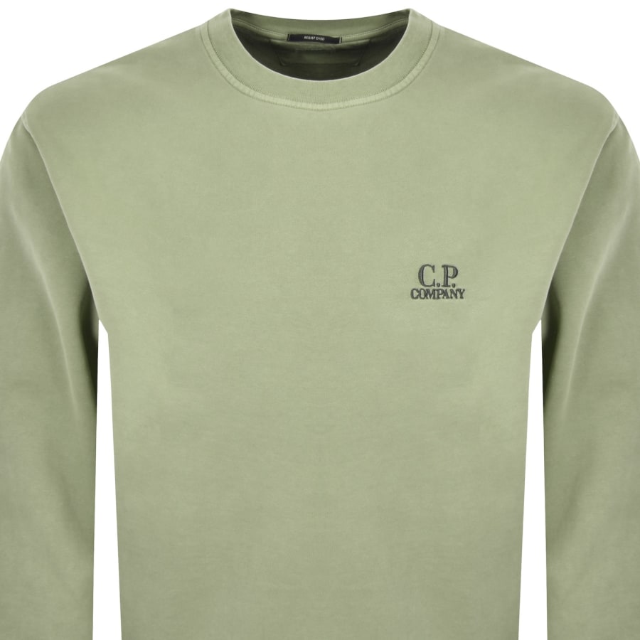 Image number 2 for CP Company Diagonal Fleece Sweatshirt Green