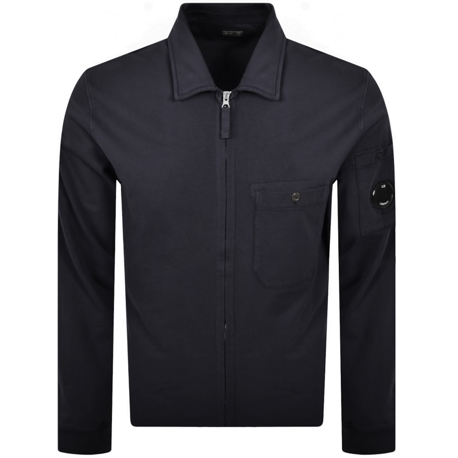 Image number 2 for CP Company Collared Sweatshirt Navy