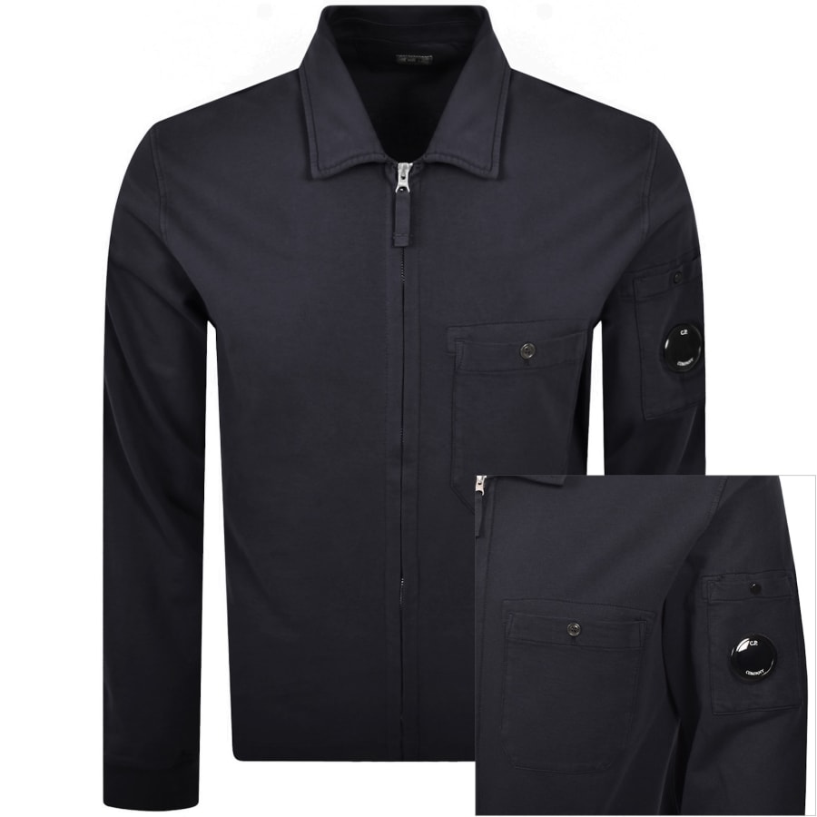 Image number 1 for CP Company Collared Sweatshirt Navy