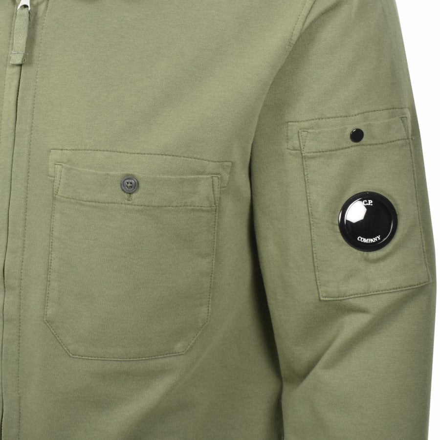 Image number 4 for CP Company Collared Sweatshirt Green