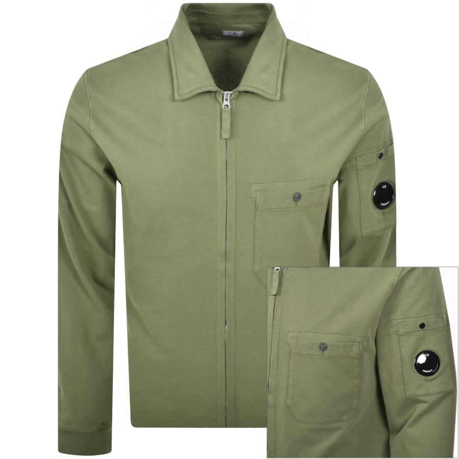 Image number 1 for CP Company Collared Sweatshirt Green