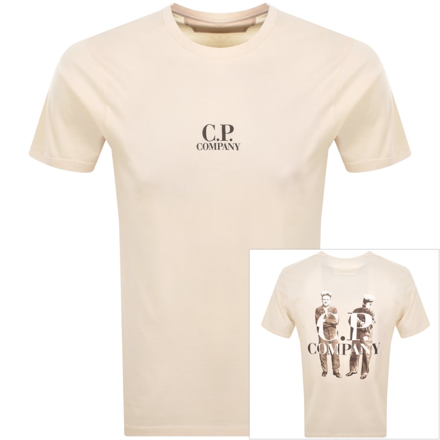 Image number 1 for CP Company Logo T Shirt Cream