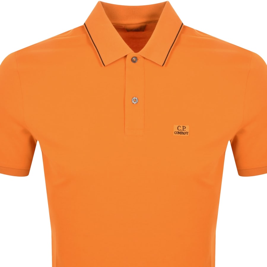 Image number 2 for CP Company Tipped Polo T Shirt Russet Orange