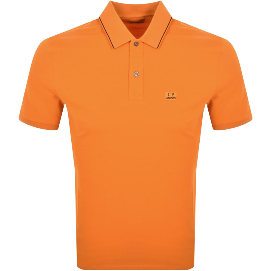 Image number 1 for CP Company Tipped Polo T Shirt Russet Orange