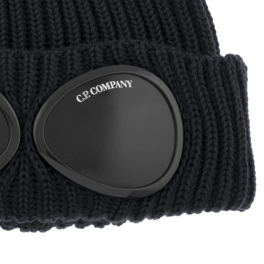 Image number 3 for CP Company Merino Beanie Hat Navy