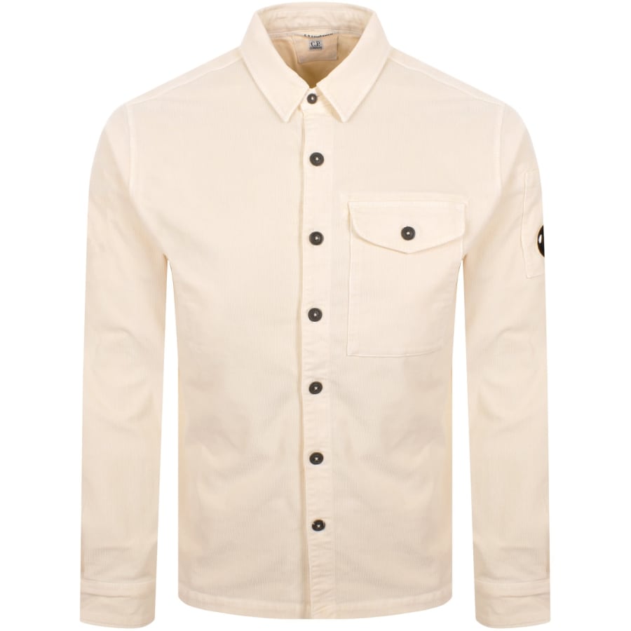 Image number 2 for CP Company Corduroy Long Sleeved Shirt Cream