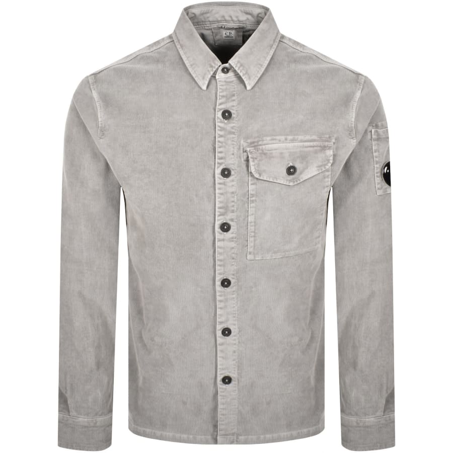 Image number 2 for CP Company Corduroy Long Sleeved Shirt Grey