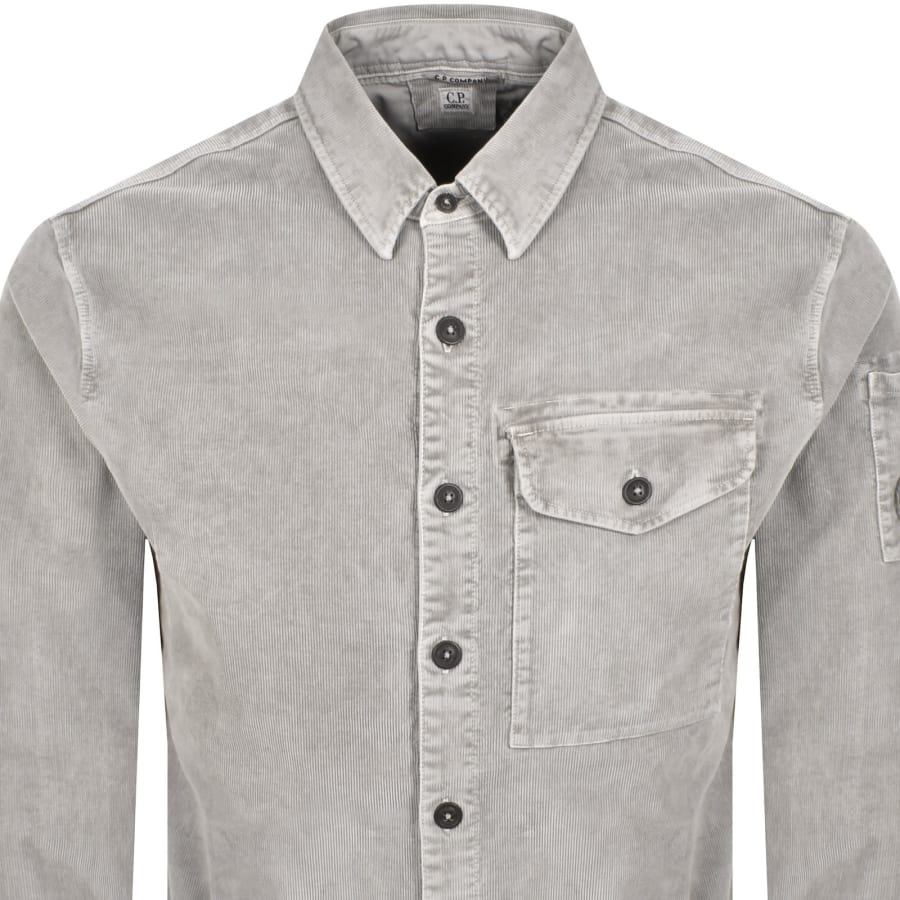 Image number 3 for CP Company Corduroy Long Sleeved Shirt Grey
