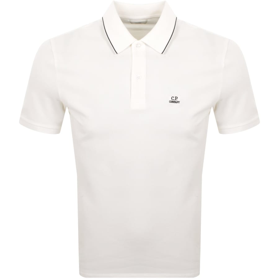 Image number 1 for CP Company Tipped Polo T Shirt White