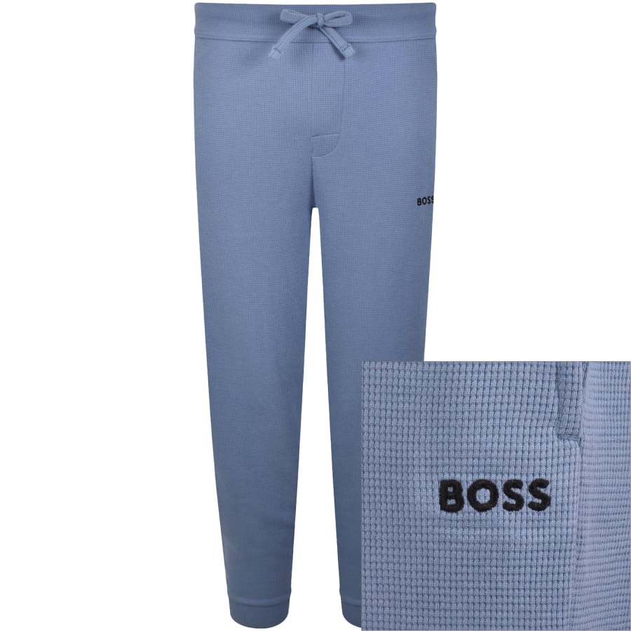 Image number 1 for BOSS Waffle Cuff Joggers Light pastel Blue