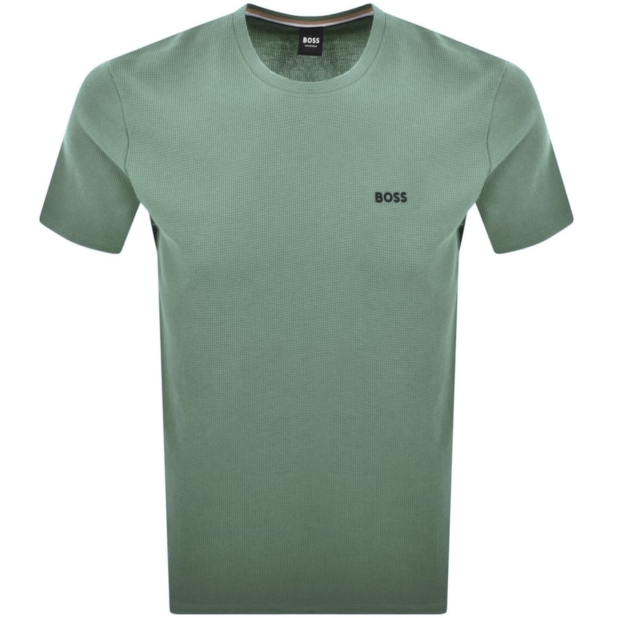 Image number 1 for BOSS Waffle T Shirt Open Green