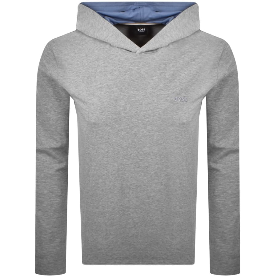 Image number 1 for BOSS Mix And Match Hooded T Shirt Grey