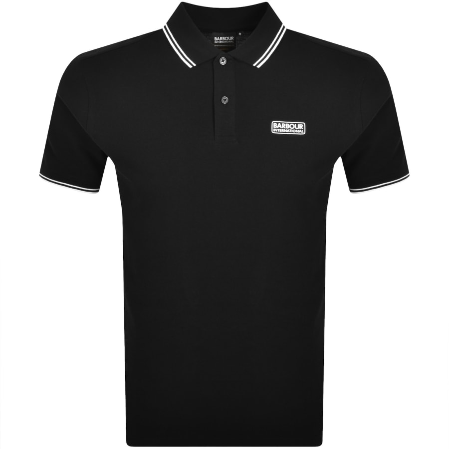 Image number 1 for Barbour International Evan Tipped Polo Black
