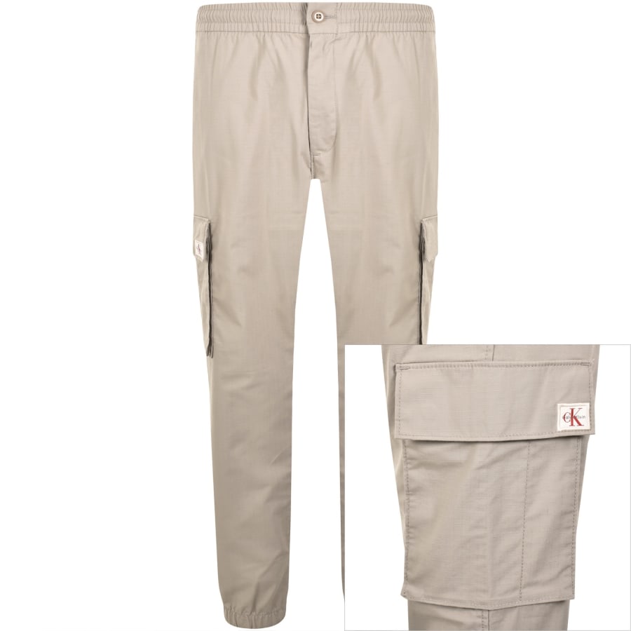 Image number 1 for Calvin Klein Jeans Skinny Cargo Trousers Khaki