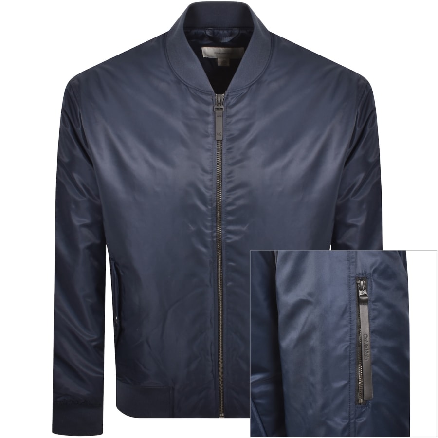 Image number 1 for Calvin Klein Jeans Nylon Bomber Jacket Navy