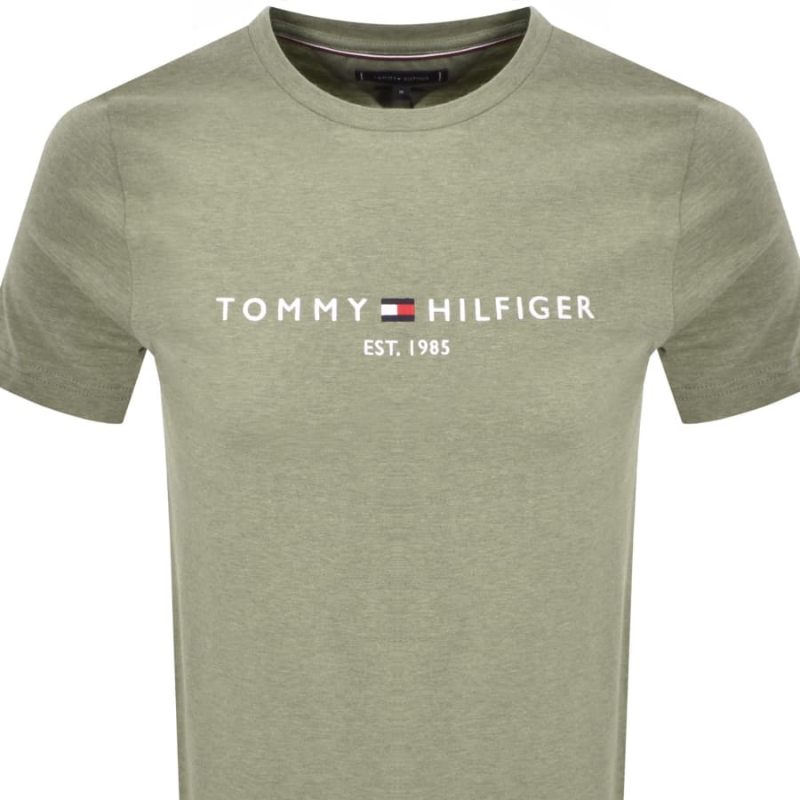 Image number 2 for Tommy Hilfiger Logo Slim Fit T Shirt Green