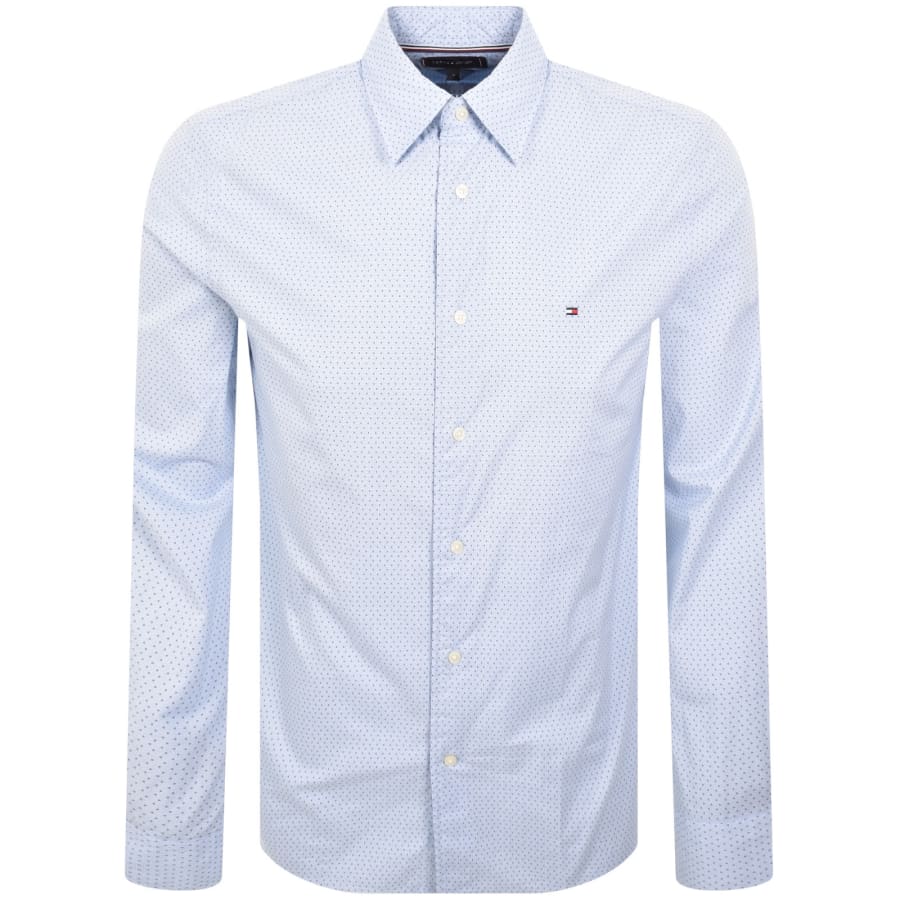 Image number 1 for Tommy Hilfiger Flex Poplin Long Sleeve Shirt Blue