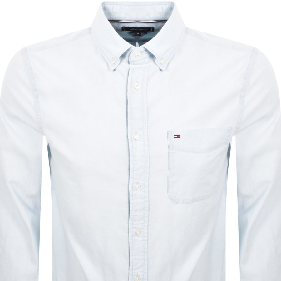 Image number 2 for Tommy Hilfiger Pocket Long Sleeve Shirt Blue