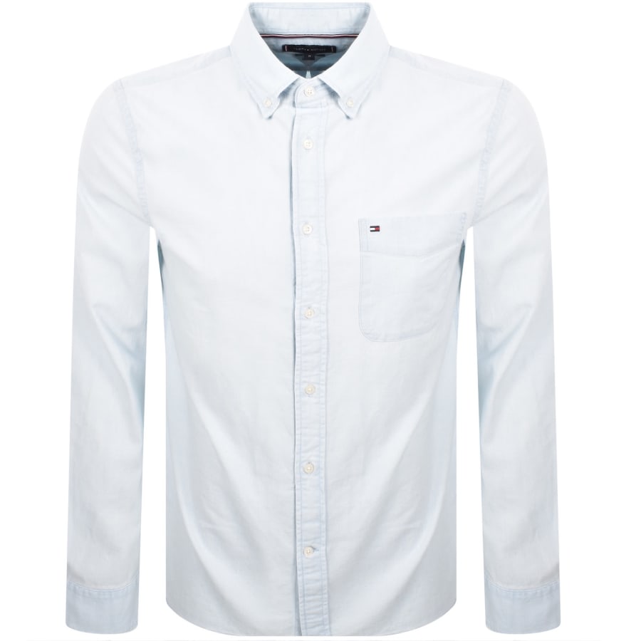Image number 1 for Tommy Hilfiger Pocket Long Sleeve Shirt Blue