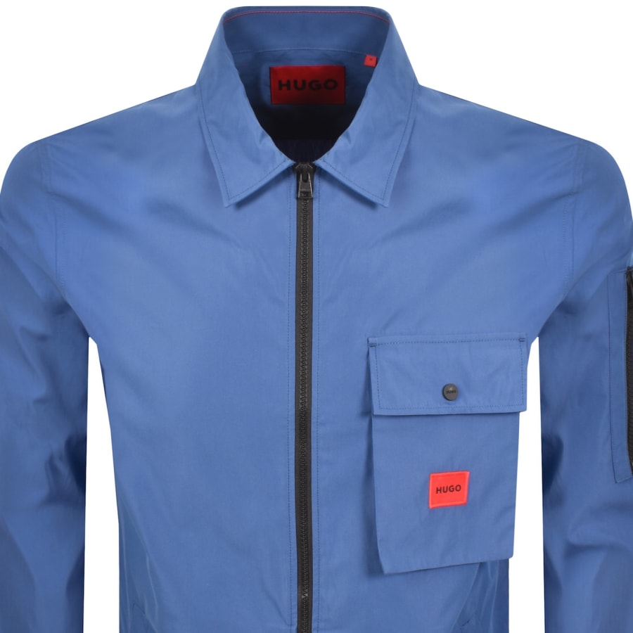 Image number 2 for HUGO Emmond Overshirt Medium Blue