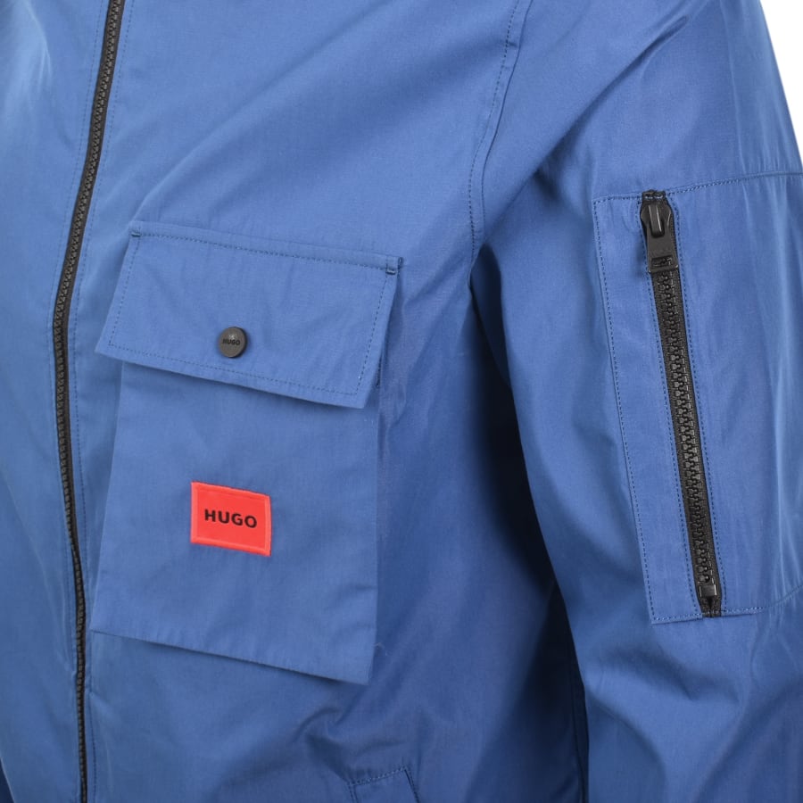 Image number 4 for HUGO Emmond Overshirt Medium Blue