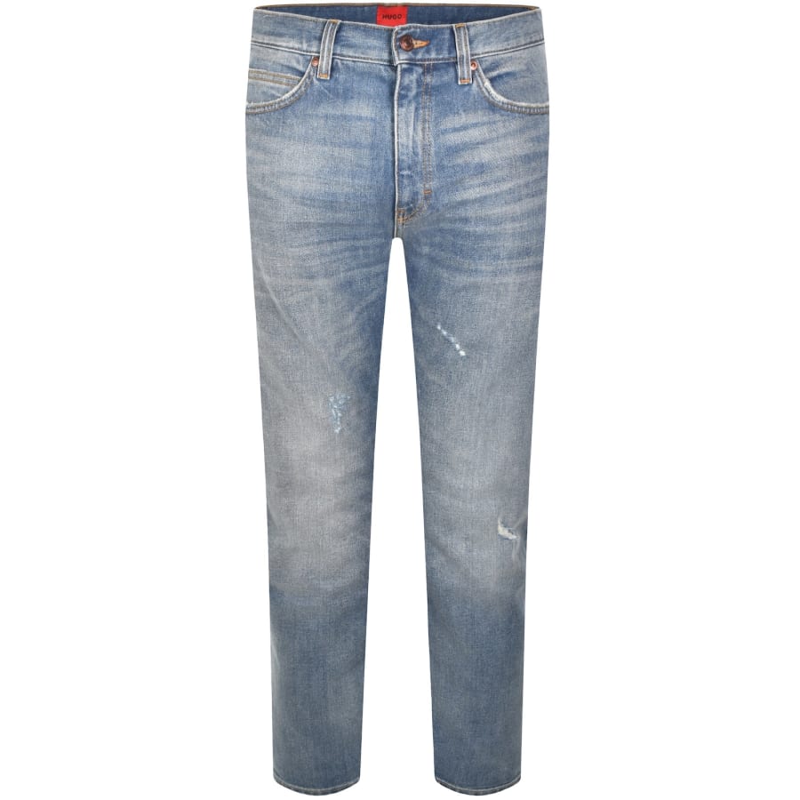 Image number 2 for HUGO 708 Slim Fit Jeans Light Wash Blue