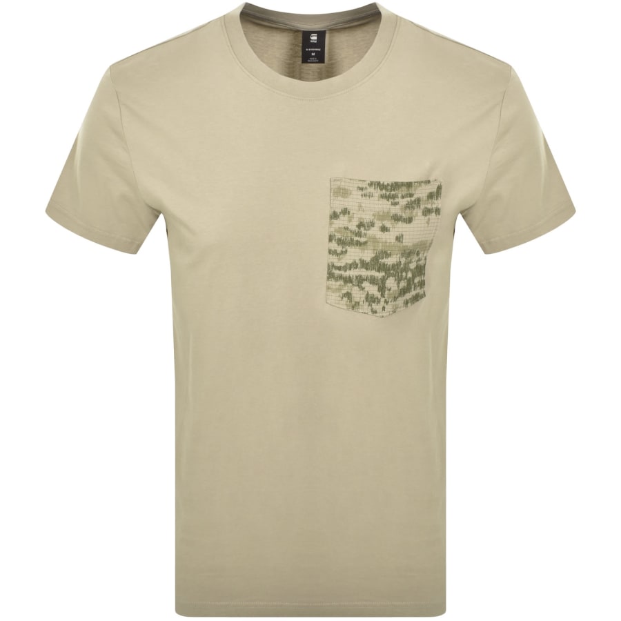 Image number 1 for G-Star Camo Pocket Logo T Shirt Khaki